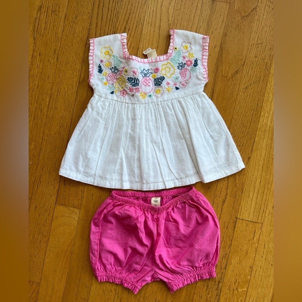 NEW Tucker+Tate Embroidered White Top & Bloomers, sz 9M